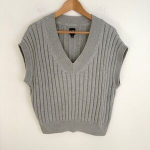 GAP Cotton Ribbed Textured Sweater Vest Small
